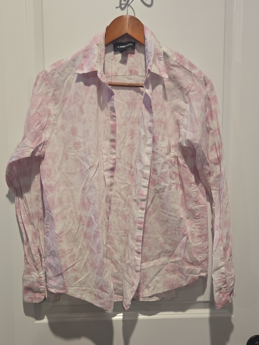 Fifteen Twenty Pastel Pink Tie-Dye Button-Up Shirt